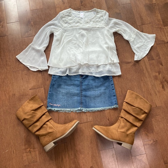 Zoe & Zac girls slouch boots tan size 3 - Picture 3 of 8